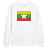 T-shirt manches longues drapeau birmanie coton mélangé