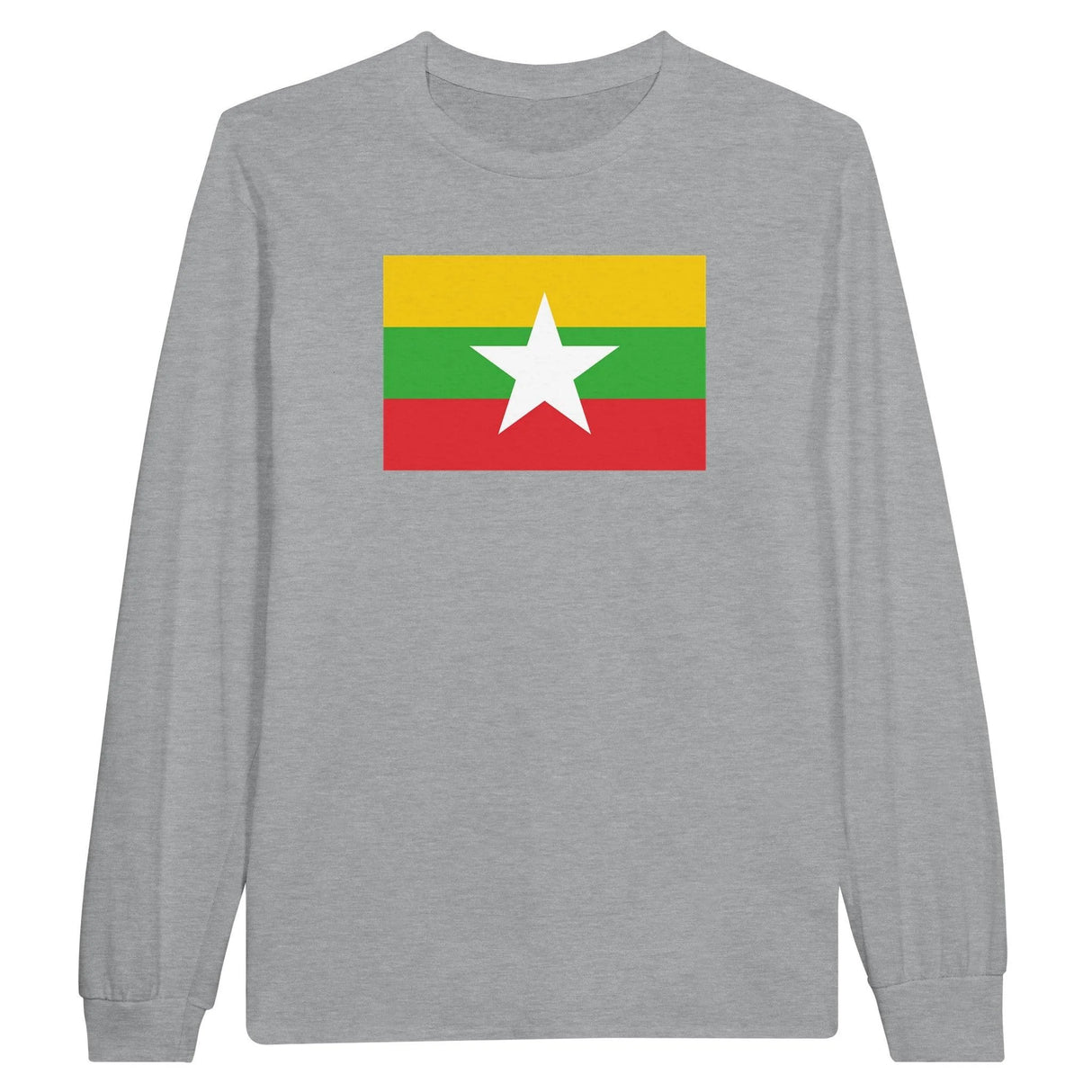 T-shirt manches longues drapeau birmanie coton mélangé