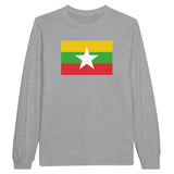 T-shirt manches longues drapeau birmanie coton mélangé
