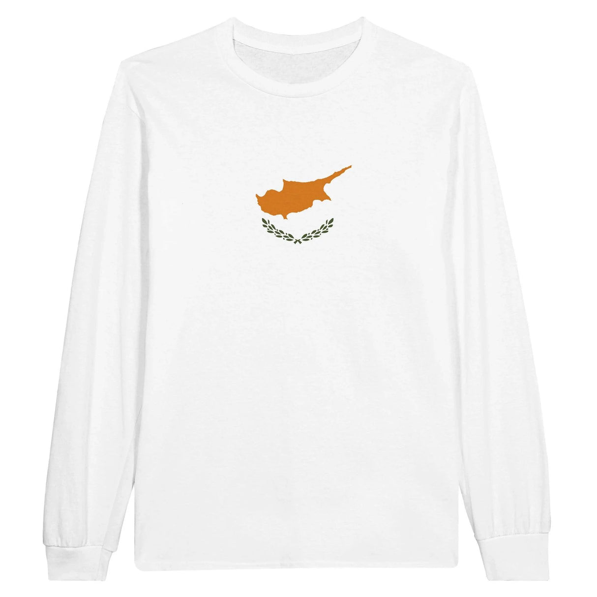 T-shirt manches longues drapeau chypre coton mélangé doux