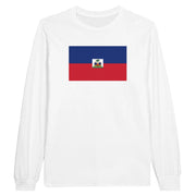 T-shirt manches longues drapeau d’haïti coton mélangé