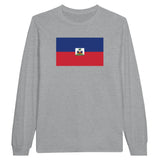 T-shirt manches longues drapeau d’haïti coton mélangé
