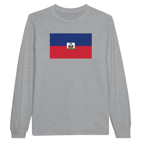 T-shirt manches longues drapeau d’haïti coton mélangé