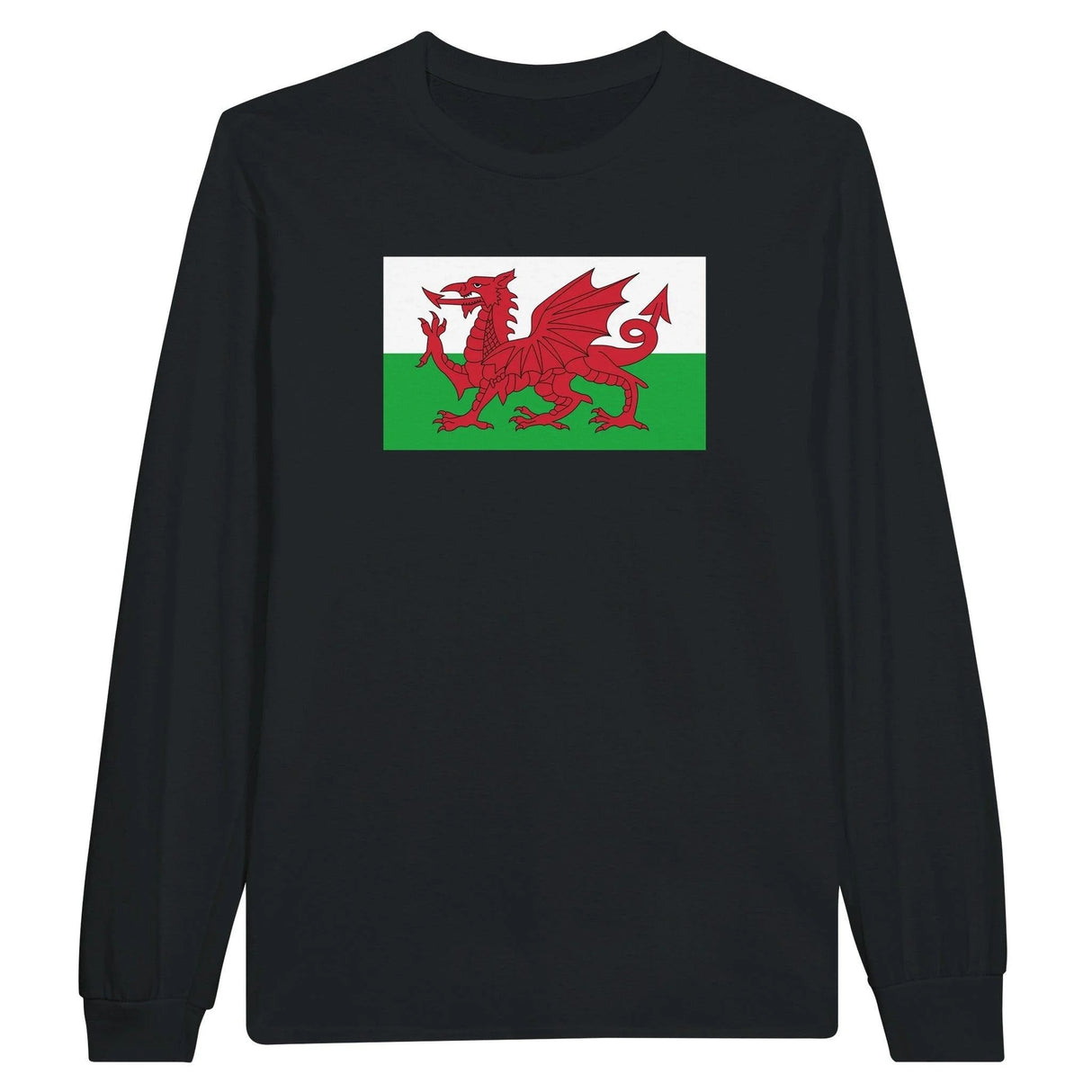 T-shirt manches longues drapeau pays de galles coton mélangé