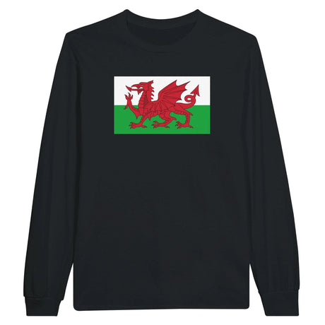 T-shirt manches longues drapeau pays de galles coton mélangé