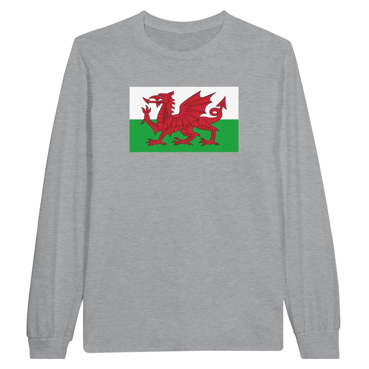 T-shirt manches longues drapeau pays de galles coton mélangé