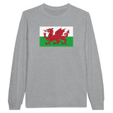 T-shirt manches longues drapeau pays de galles coton mélangé