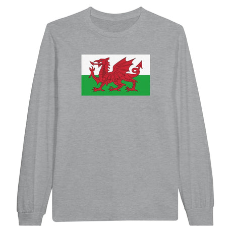 T-shirt manches longues drapeau pays de galles coton mélangé