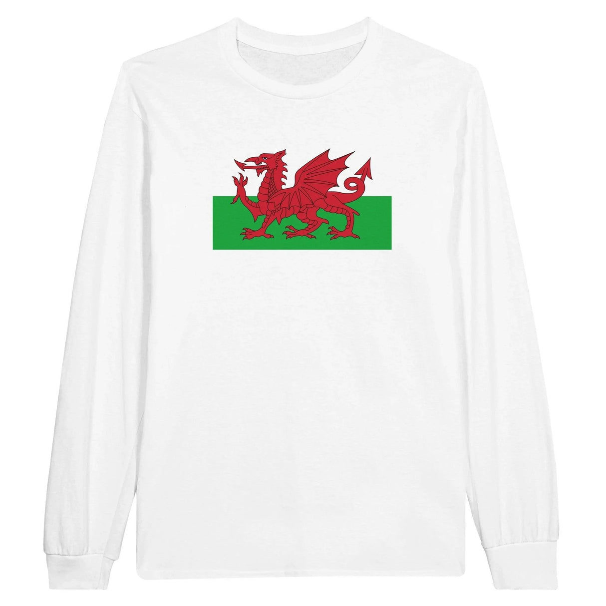 T-shirt manches longues drapeau pays de galles coton mélangé
