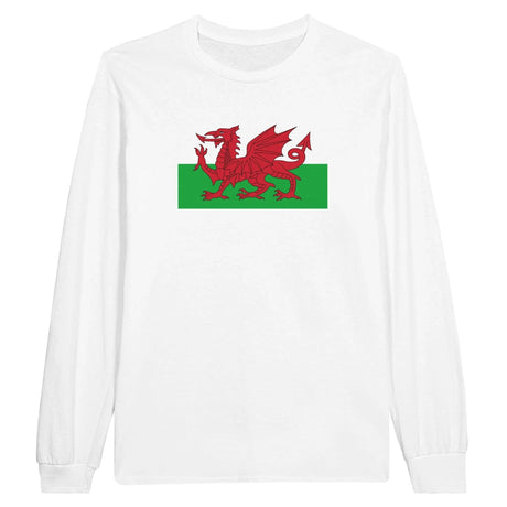 T-shirt manches longues drapeau pays de galles coton mélangé
