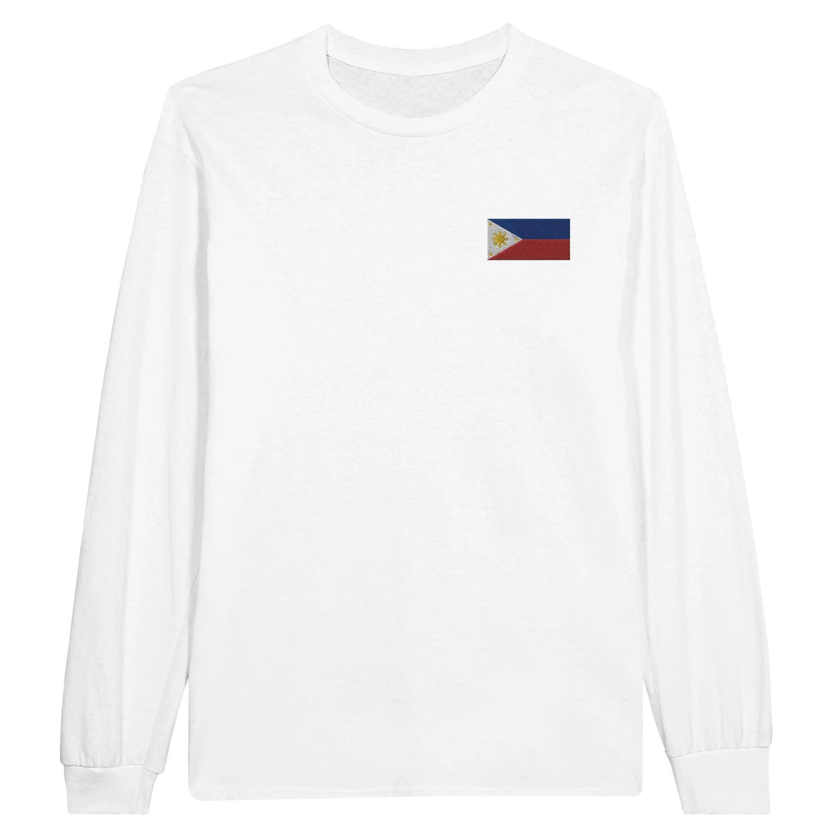 T-shirt manches longues drapeau philippines broderie coton doux