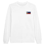 T-shirt manches longues drapeau philippines broderie coton doux