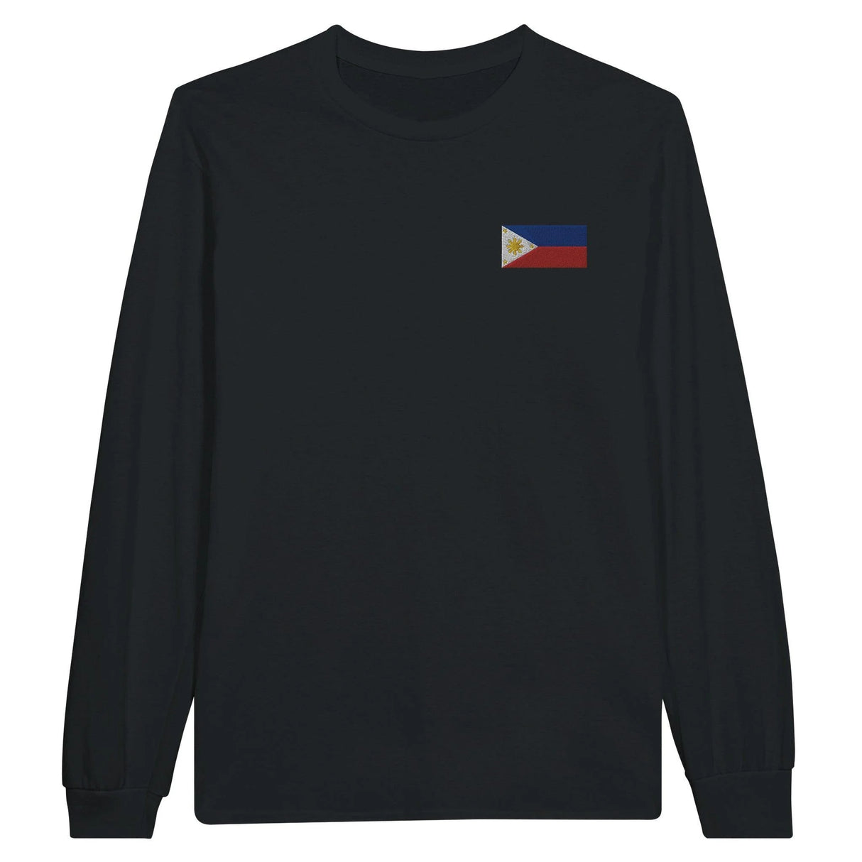 T-shirt manches longues drapeau philippines broderie coton doux
