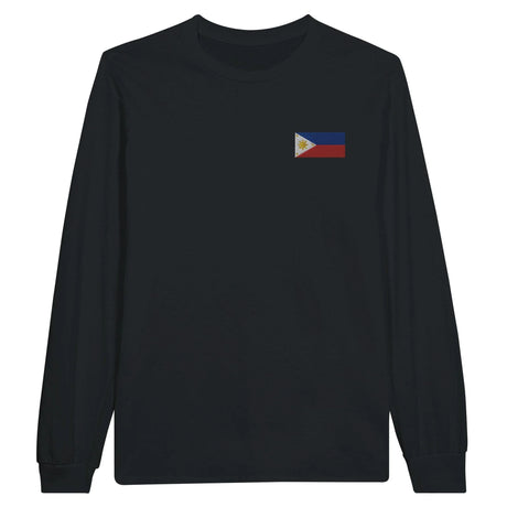 T-shirt manches longues drapeau philippines broderie coton doux