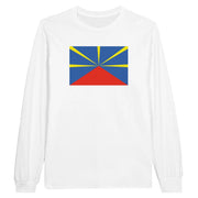 T-shirt manches longues drapeau réunion coton mélangé doux