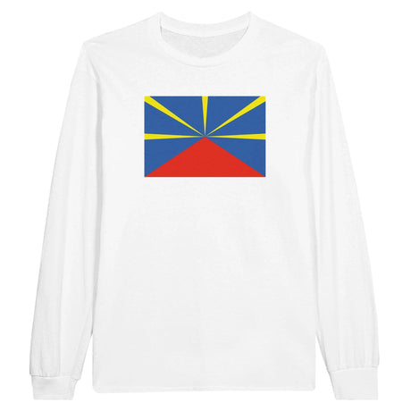 T-shirt manches longues drapeau réunion coton mélangé doux
