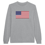 T-shirt manches longues états-unis coton mélangé imprimé