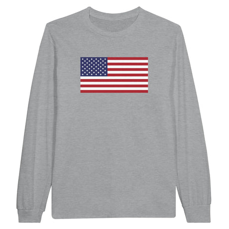 T-shirt manches longues états-unis coton mélangé imprimé