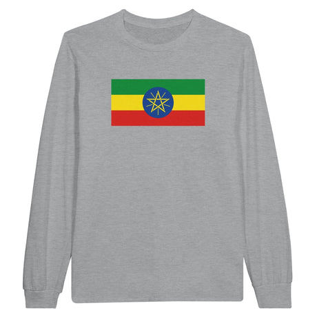 T-shirt manches longues éthiopie coton mélangé imprimé