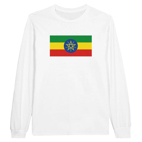 T-shirt manches longues éthiopie coton mélangé imprimé