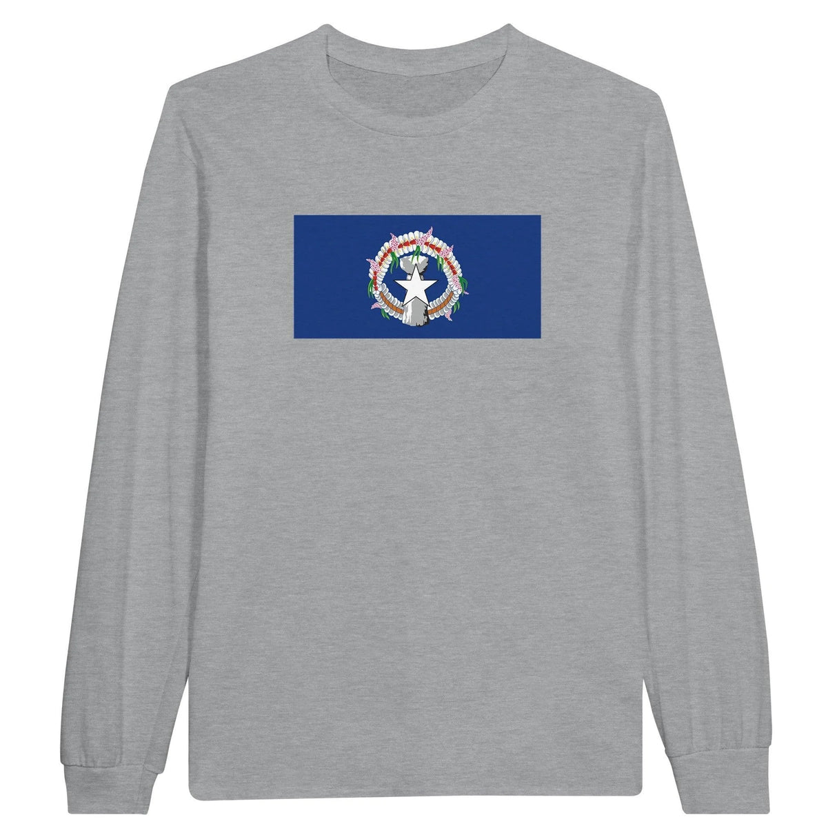 T-shirt manches longues îles mariannes coton mélangé imprimé