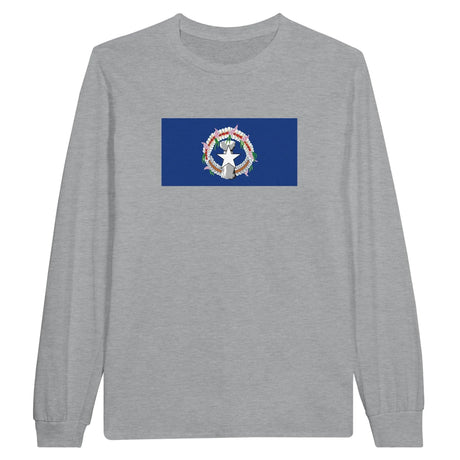 T-shirt manches longues îles mariannes coton mélangé imprimé