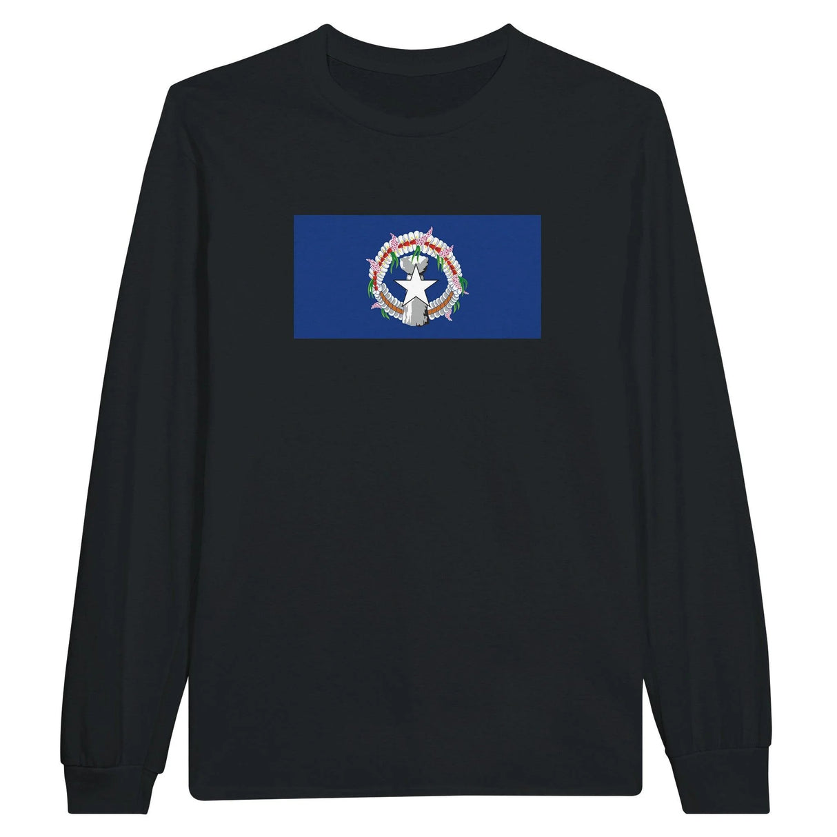 T-shirt manches longues îles mariannes coton mélangé imprimé