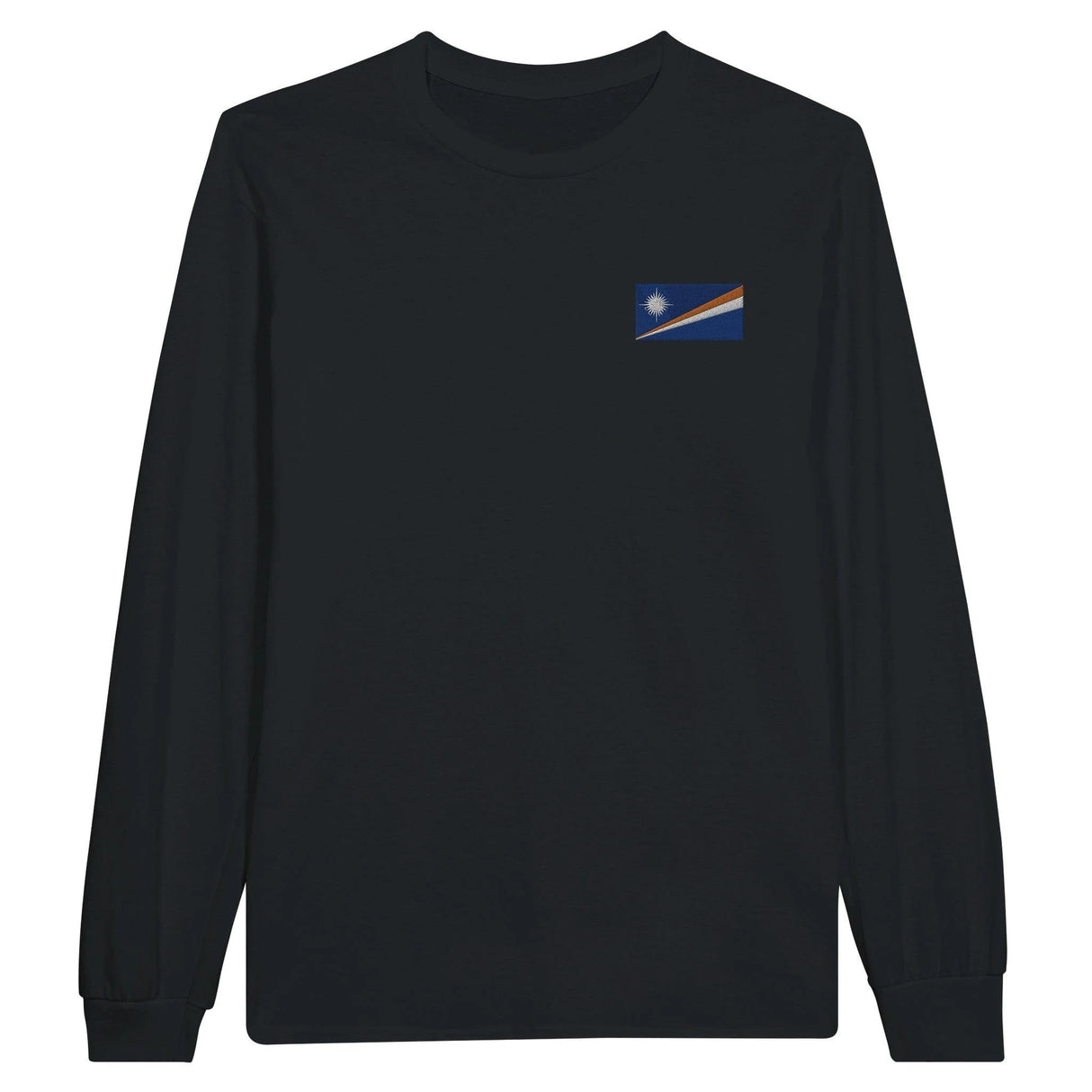 T-shirt manches longues îles marshall coton broderie couleur