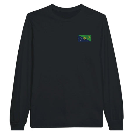 T-shirt manches longues l’île christmas broderie coton mélangé