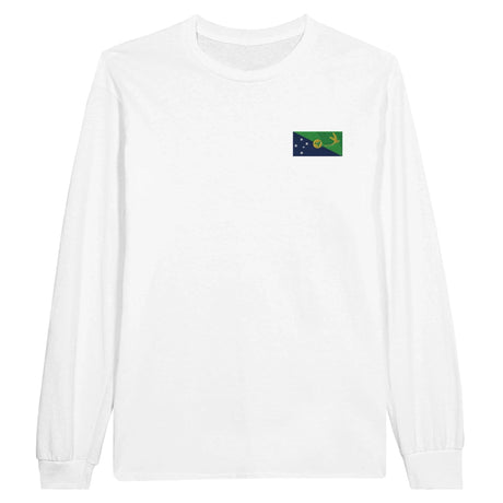 T-shirt manches longues l’île christmas broderie coton mélangé