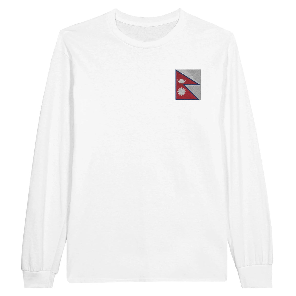 T-shirt manches longues népal coton mélangé broderie couleur