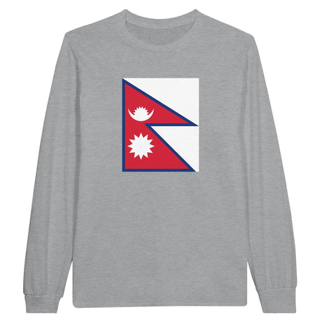 T-shirt manches longues népal couleur coton mélangé imprimé