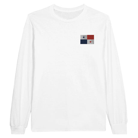 T-shirt manches longues panama broderie couleur coton doux