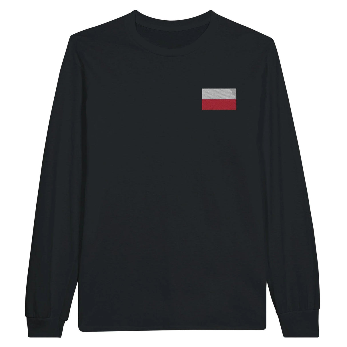 T-shirt manches longues pologne coton doux broderie couleur