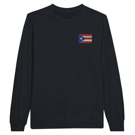 T-shirt manches longues porto rico coton mélangé broderie