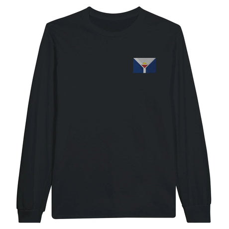 T-shirt manches longues saint-martin coton broderie couleur