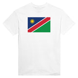 T-shirt namibie brodé en coton mélangé couleurs patriotiques