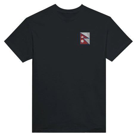 T-shirt népal broderie couleur en coton épais mélangé
