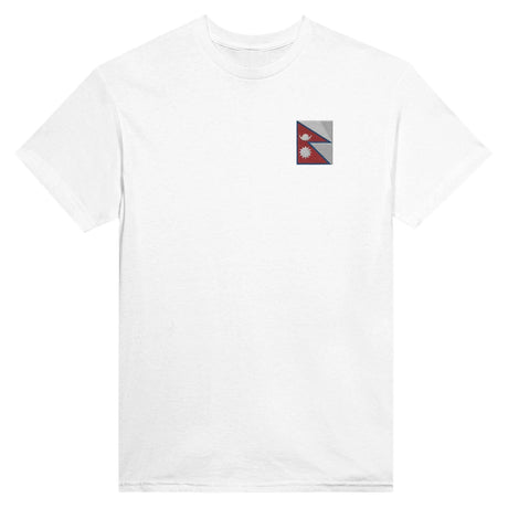 T-shirt népal broderie couleur en coton épais mélangé