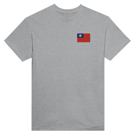 T-shirt république de chine coton mélangé broderie couleur