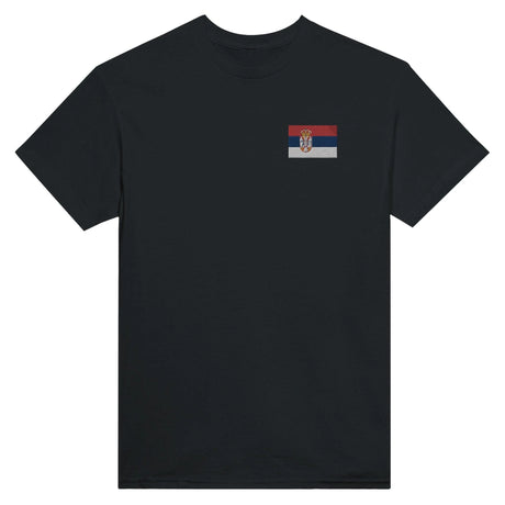 T-shirt serbie broderie couleur en coton mélangé élégant