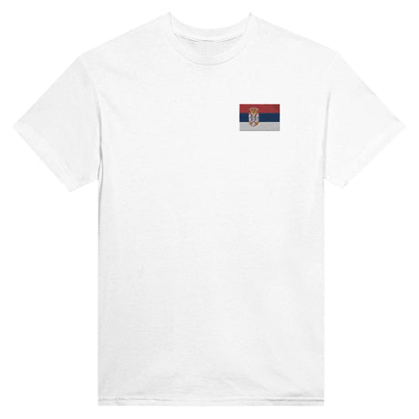 T-shirt serbie broderie couleur en coton mélangé élégant