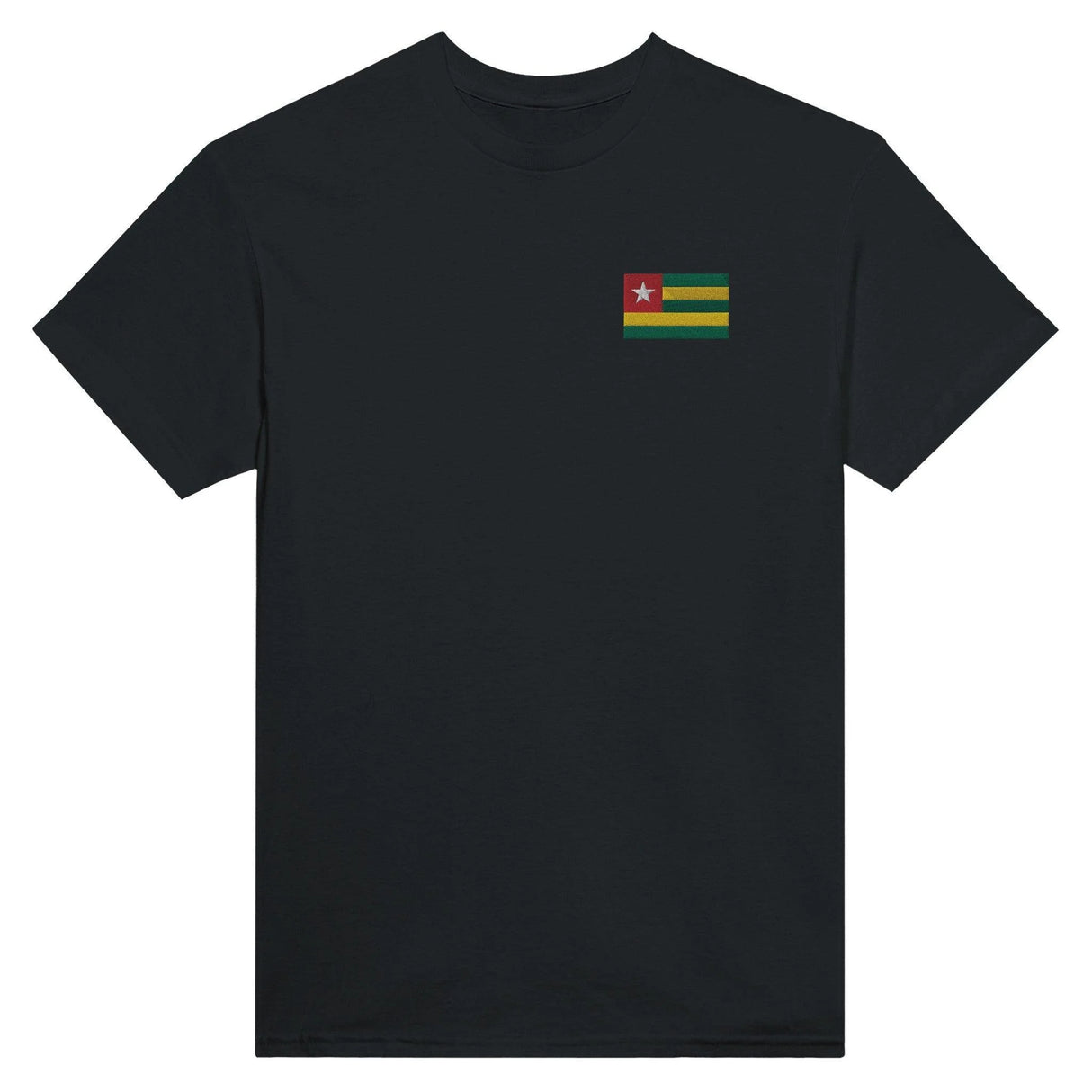 T-shirt togo broderie couleur en coton épais mélangé