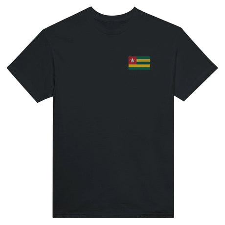 T-shirt togo broderie couleur en coton épais mélangé