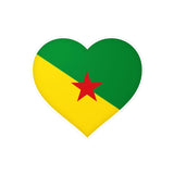 Autocollant en coeur Drapeau de la Guyane en plusieurs tailles - Pixelforma 