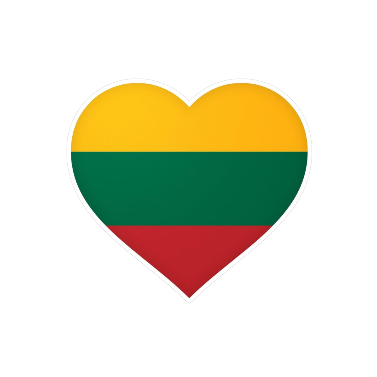 Autocollant en coeur Drapeau de la Lituanie en plusieurs tailles - Pixelforma 